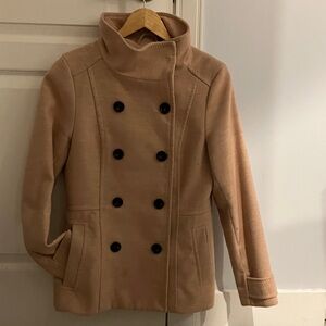H&M Women's blush pink Double-Breasted Pea Coat